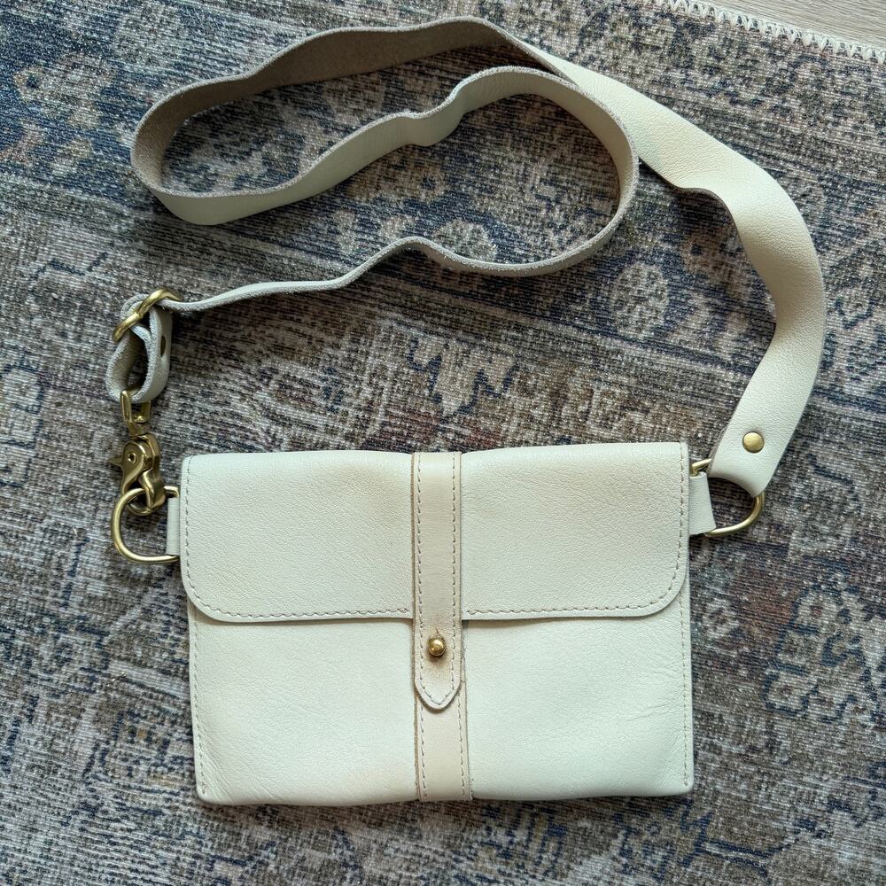 Crossbow leather bone hand bag crossbody bag hip pouch western minimalist purse - Picture 4 of 14